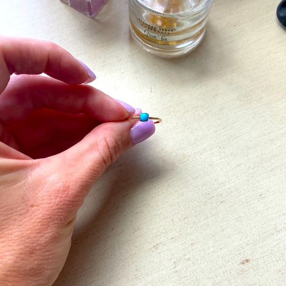14k gold 0.32ct turquoise solitaire ring